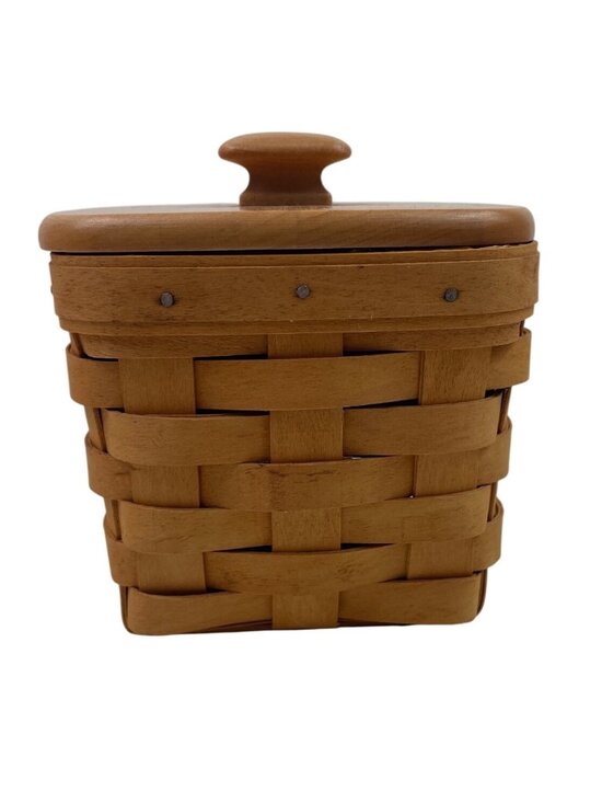 Longaberger Other - Longaberger Small 2001 Basket With Wood Lid 5"